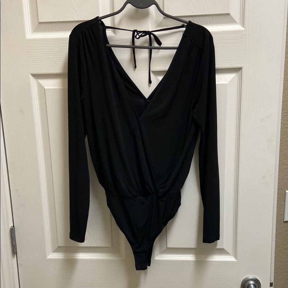 Forever 21 Black Long Sleeve Bodysuit